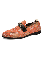 Mocassins Slip-On pour hommes à bout pointu imprimé Flowral