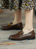 Moccasins Plates Femmes à Cuir Synthétique avec Bout Rond Décors avec Boucles Métals Unicolore Moccasins Plates Femmes