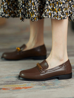Moccasins Plates Femmes à Cuir Synthétique avec Bout Rond Décors avec Boucles Métals Unicolore Moccasins Plates Femmes