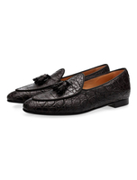 Mocossin homme loafers nori en peau de vache chaussures homme