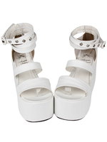 Mode Synthétique cuir blanc Lolita sandales Déguisements Halloween