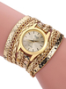 Montre femme ornement métallique rond chronographe