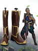 Mortal Kombat 11 Aftermath God Of Wind Fujin Chaussures Marron Cosplay Bottes