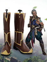 Mortal Kombat 11 Aftermath God Of Wind Fujin Chaussures Marron Cosplay Bottes
