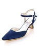 Mère de la mariée Chaussures Dark Navy Bout pointu Boucle Détail Chaton Talon Chaussures De Mariage