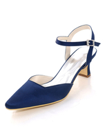 Mère de la mariée Chaussures Dark Navy Bout pointu Boucle Détail Chaton Talon Chaussures De Mariage