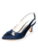 Mère de la mariée chaussures taille plus bout pointu strass Slingbacks chaussures de mariée chaton talon chaussures de mariage