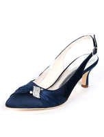 Mère de la mariée chaussures taille plus bout pointu strass Slingbacks chaussures de mariée chaton talon chaussures de mariage