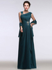 Mère de mousseline de soie robe Hunter Green robe de soirée une bretelle nouée strass A ligne robe Maxi