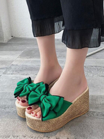 Mule à Talons avec Plateforme Sandales Femme avec Noeud