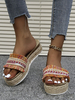 Mule avec Plateforme Sandales Femme avec Franges