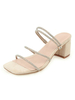 Mules à lanières pour femmes Carré Bout ouvert Talon bloc Chaussures grande taille
