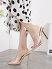 Mules à talons abricot bout pointu talon aiguille slip-on été pantoufles à talons