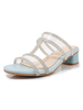 Mules à talons carrés pour femmes Talons transparents
