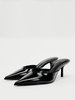 Mules à talons hauts Escarpins noirs à bout pointu et à talons aiguilles