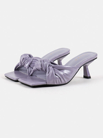 Mules en cuir PU à talon aiguille pour femme lilas