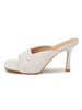 Mules En Cuir PU À Talons Aiguilles Pour Femmes Blanc