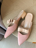 Mules en daim roses pour femmes