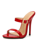 Mules femme sandales femme rouge talon haut