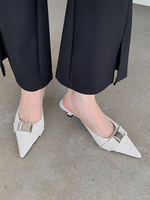 Mules Femme Talon Aiguille Soie Et Satin Abricot