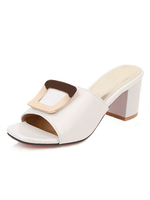 Mules femme verni à talons carrés grandes tailles