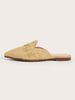 Mules marron clair pour femmes en cuir PU bout pointu Slip-On Daily Casual chaussures
