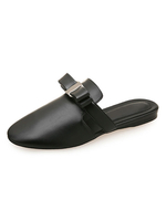 Mules plates pour femmes; bout rond; chaussures sans dos