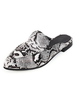Mules plates pour femmes Snake Print Plus Size Shoes