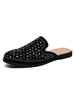 Mules pour hommes en cuir noir Slip-On Chic Chaussures