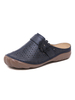 Mules Sabots Synthétique Cuir Bleu Bout Rond Slip On Chaussures