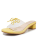 Mules transparentes pour femmes; talon carré; bout ouvert; talons aiguilles