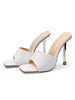 Mules Womens Pu en cuir PU carré Spike Heel Heel Sige Heel Santon