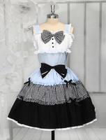 Multi couleur coton Bow Lolita mignon Jumper Skirt Déguisements Halloween