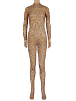 Multicolor Leopard imprimer Zentai Slim Fit Jumpsuit de Spandex pour femmes Déguisements Halloween