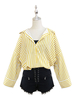 My Hero Academia Cosplay Himiko Toga costume hôpital version Chemise jaune en coton à rayures 4 Pièce Déguisements Halloween