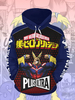 My Hero Academia Cosplay Sweat à capuche imprimé My Hero Academia Cosplay bleu marine Déguisements Halloween