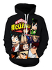 My Hero Academia Cosplay Sweat à capuche imprimé numérique 3D de My Hero Academia noir Déguisements Halloween