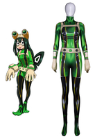 My Hero Academia Cosplay Tsuyu Asui Costume Combinaison Lycra Spandex Déguisements Halloween