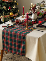 Nappe Costumes De Vacances Carreaux Polyester De Noël Vert