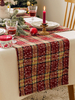 Nappe Costumes de vacances de Noël à carreaux de polyester en fibre de polyester de Noël rouge