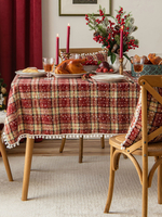 Nappe Costumes de vacances de Noël à carreaux polyester de Noël rouge