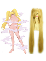 Naruto Shippuden Uzumaki Naruto Femme 80cm Anime Cosplay Blonde Double Queue Perruque Déguisements Halloween
