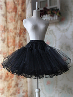 Noir Blanche A-ligne Organza Jupon Lolita unicolore doux Déguisements Halloween