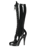 Noir; bottes plate-forme lacets Synthétique brevets talons pour femmes