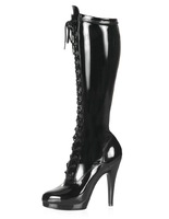 Noir; bottes plate-forme lacets Synthétique brevets talons pour femmes