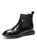 Noir Chelsea Bottes Chaussures Femmes Synthétique Bout Rond Bottillons Bottine