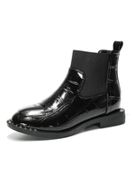 Noir Chelsea Bottes Chaussures Femmes Synthétique Bout Rond Bottillons Bottine