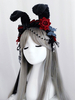 Noir Coiffure Lolita Coiffure Polyester Chaînes De Fibres De La Dentelle Band De Lapin Oreilles Lolita Bandeau