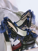 Noir Lolita; Chaînes en dentelle Round Toe Pu en cuir Lolita chaussures
