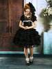 Noir Lolita OP robe manches courtes avec des volants et Galons dentelle Déguisements Halloween